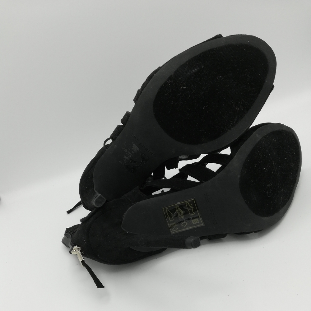 Call It Spring Caged Lace Up Open Toe High Heels - image 7